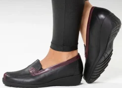 Waldläufer, bequeme Damen-Slipper, Weite H, mit herausnehmbarem Fußbett