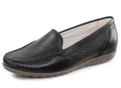 Waldläufer, bequeme Damen-Slipper, Weite H, mit herausnehmbarem Fußbett