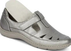 Waldläufer, bequeme Damen-Slipper, Weite H, mit herausnehmbarem Fußbett