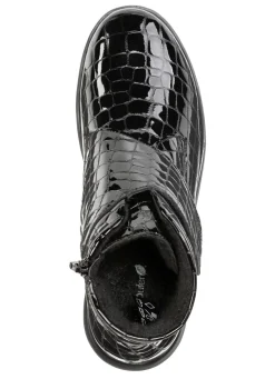 Waldläufer Bootie aus krokogeprägtem Lackleder