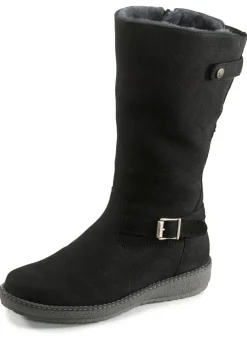 Waldläufer, gefütterte Damen-Stiefel, Winterschuhe, Weite H, mit Lammfell