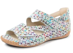 Waldläufer Sandale aus effektvoll bedrucktem Nubukleder