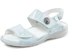 Waldläufer Sandale mit Metallschmuck mit Glitzersteinchen