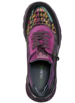 Waldläufer Schnür-Sneaker mit buntem Textilmaterial kombiniert