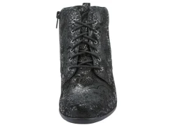 Waldläufer Schnür-Stiefelette mit floraler Prägung