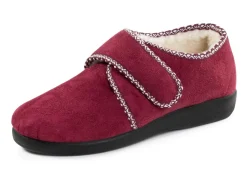 Warme Damen-Hausschuhe, Weite H, mit Klettverschluss