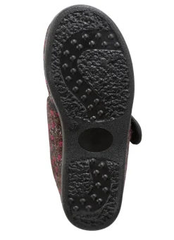 Warme Damen-Hausschuhe, Weite H, mit Klettverschluss