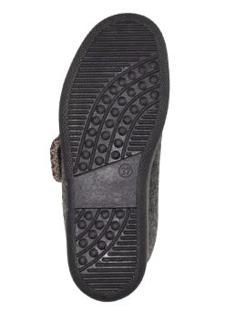 Warme Damen-Hausschuhe, Weite H, mit Klettverschluss