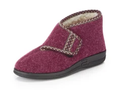 Warme Damen-Hausschuhe, Weite H, mit Klettverschluss