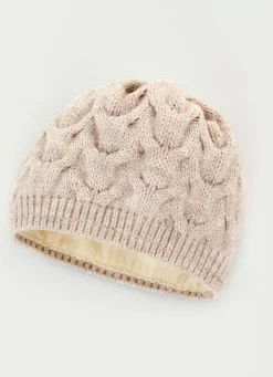 Warme Damen-Mütze, mit angesagtem Zopfmuster