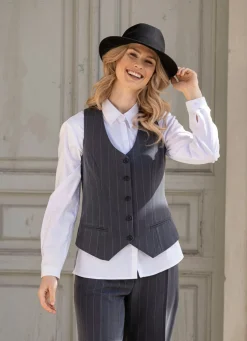 Weste mit Nadelstreifen