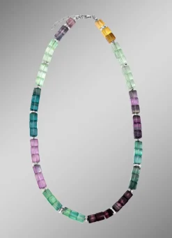 Wunderschöne Garnitur mit Hämatit, beh. und Fluorit in Multicolor