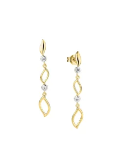 Zarte Eleganz in Bicolor: Ohrstecker mit synth. Zirkonia