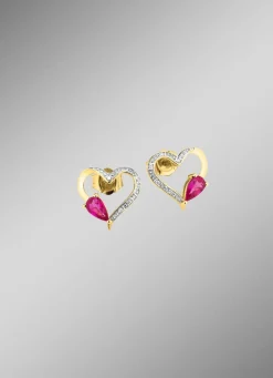 Zartes Funkeln: Ohrstecker mit echt Rubin