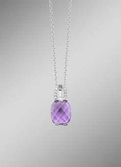 Zauberhafte Eleganz: Anhänger mit echt Amethyst und Ankerkette