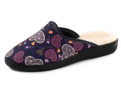 Zweierpack, gefütterte Damen-Hausschuhe, Weite H, mit Textildruck