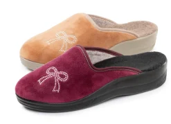 Zweierpack, klassische Damen-Hausschuhe, Weite G, mit funkelnden Glitzersteinchen