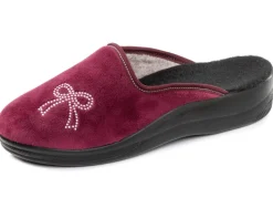 Zweierpack, klassische Damen-Hausschuhe, Weite G, mit funkelnden Glitzersteinchen