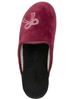 Zweierpack, klassische Damen-Hausschuhe, Weite G, mit funkelnden Glitzersteinchen