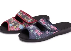 Zweierpack, klassische Damen-Hausschuhe, Weite H, mit Klettverschluss