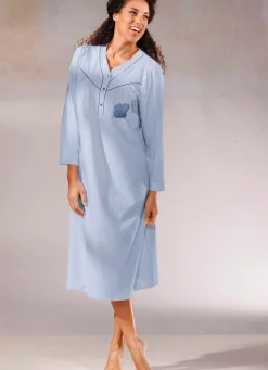 Zweierpack Nachthemden, 3/4 -langen Ärmeln mit Knopfleiste