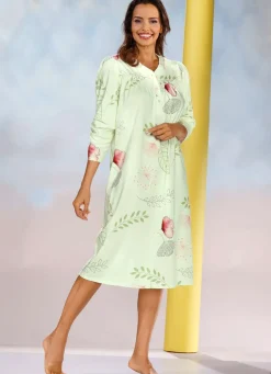 Zweierpack Nachthemden, 3/4 -langen Ärmeln mit Knopfleiste