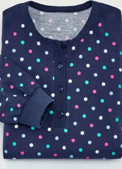 Zweierpack Nachthemden, knielang mit langer Knopfleiste