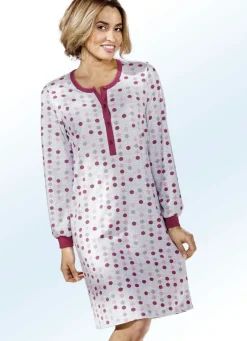 Zweierpack Nachthemden, Langarm mit Knopfleiste und Bündchen