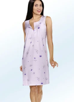 Zweierpack Nachthemden mit breiten Trägern und Knopfleiste