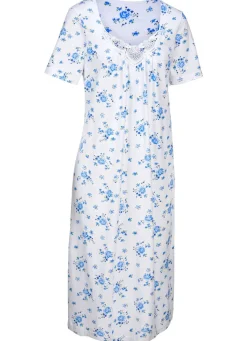 Zweierpack Nachthemden mit Rundhals und Alloverdessin