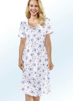 Zweierpack Nachthemden mit Rundhals und Alloverdessin