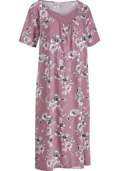 Zweierpack Nachthemden, wadenlang und mit Stickereispitze