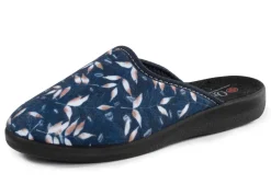 Zweierpack Pantoffeln aus samtig, weichem, bedrucktem Textilmaterial