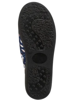 Zweierpack Pantoffeln aus samtig, weichem, bedrucktem Textilmaterial