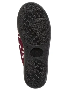 Zweierpack Pantoffeln aus samtig, weichem, bedrucktem Textilmaterial