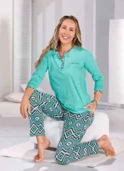 Zweierpack Schlafanzüge, Kurz- und Langarm mit Knopfleiste