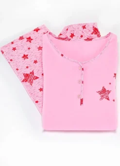 Zweierpack Schlafanzüge mit kurzen Ärmeln und wadenlanger Hose