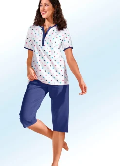 Zweierpack Schlafanzüge mit Pünktchen, lang- und kurzarm