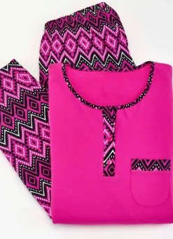 Zweierpack Schlafanzüge mit Brusttasche und Knopfleiste