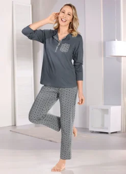 Zweierpack Schlafanzüge mit Knopfleiste und langen Ärmeln