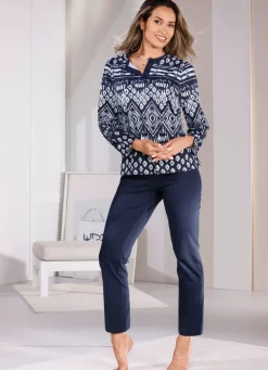 Zweierpack Schlafanzüge mit langen Ärmeln und langer Hose