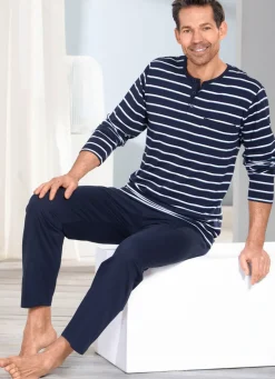 Zweierpack Schlafanzüge mit Knopfleiste und offenen Abschlüssen