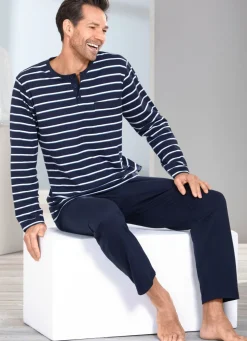 Zweierpack Schlafanzüge mit Knopfleiste und offenen Abschlüssen