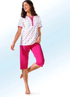Zweierpack Schlafanzüge mit Pünktchen, lang- und kurzarm