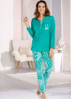 Zweierpack Schlafanzüge von Laurina mit Knopfleiste